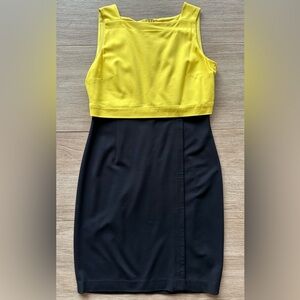 Lauren Ralph Lauren Yellow and Black Sheath Dress, Size 10